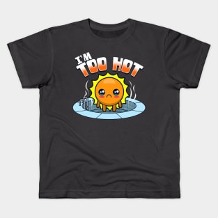 Funny Sad Kawaii Sun Swimming Environmental Kids T-Shirt